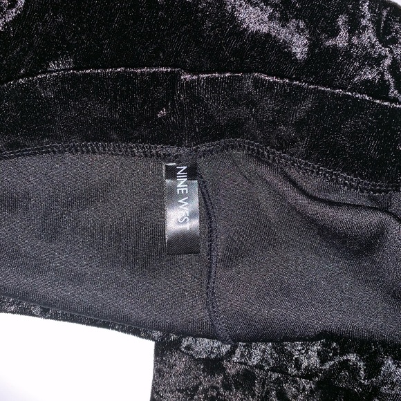 Nine West Velvet High Waisted Leggings Black SizeL - Picture 5 of 6